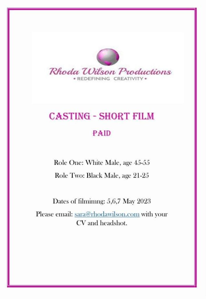 Casting Short Film Paid Role One White Male Age Role Two Black Male Age Dates Of