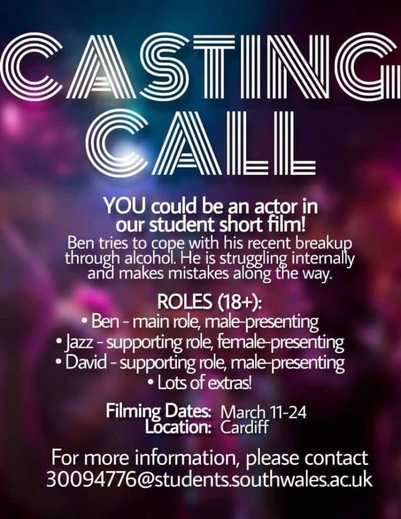 CASTING CALL ROLES (18+): • Ben-main role, male-presenting • Jazz ...